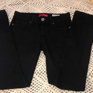 Black Skinny Mid Rise Jeans